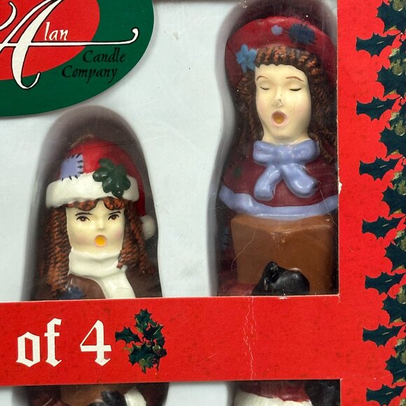 NEW Vintage Robert Alan Candle Company COUNTRY CHRISTMAS CAROLER TAPERS Set of 4 - Picture 3 of 6